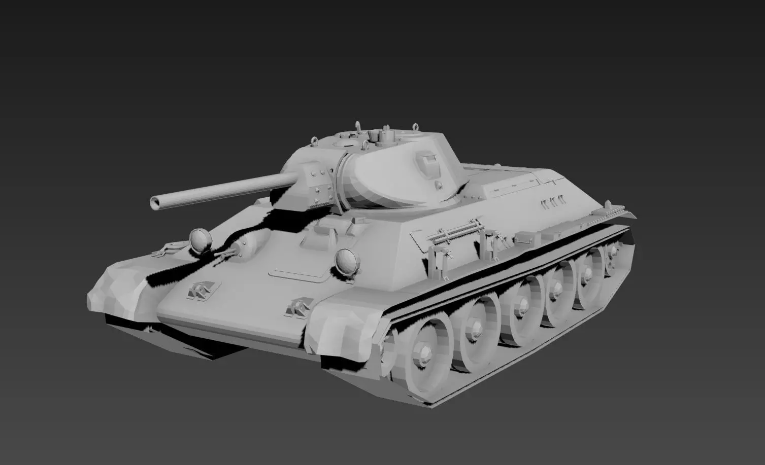 T-34 Low Poly tank 3D print model