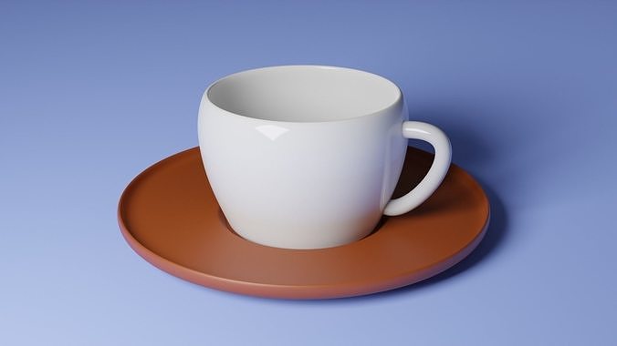 Cup and plate Free 3D model