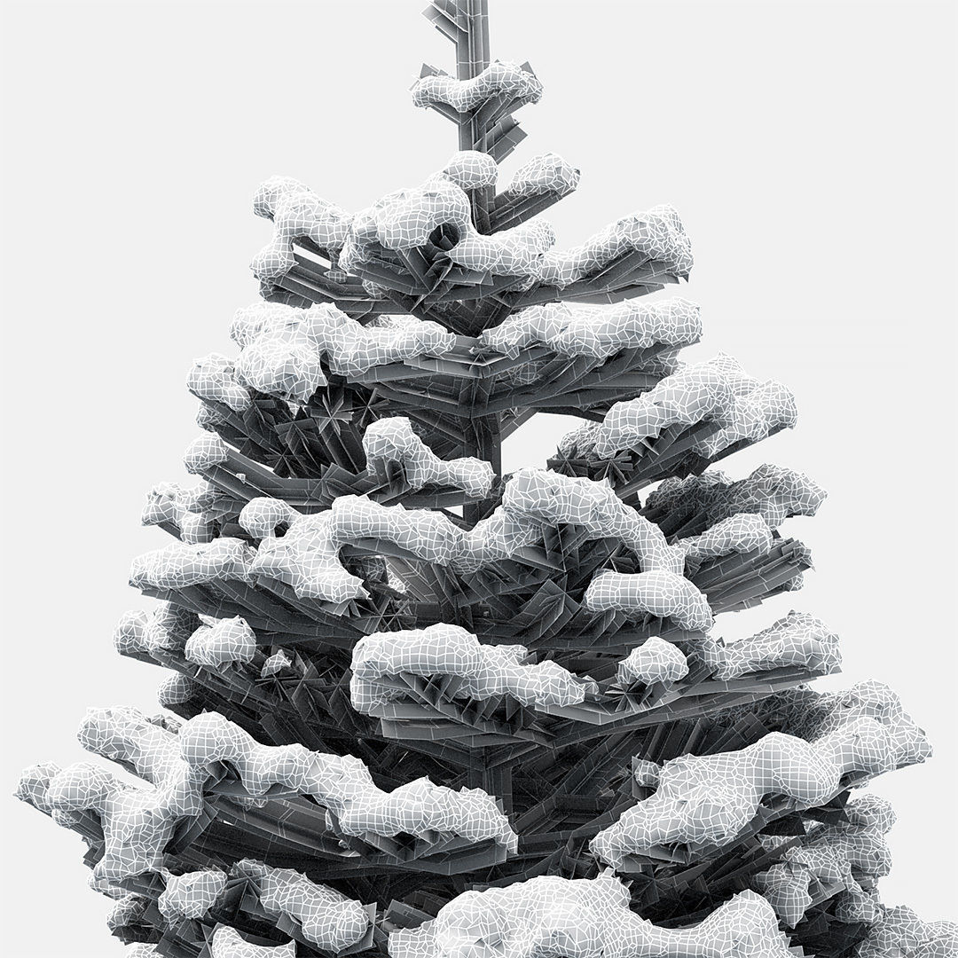 Fir under the snow 3D model_4