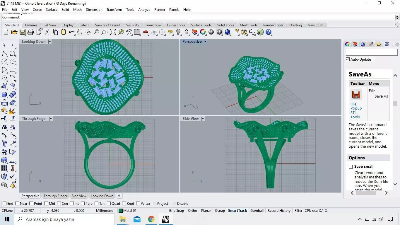 ring gold 3D print model_0