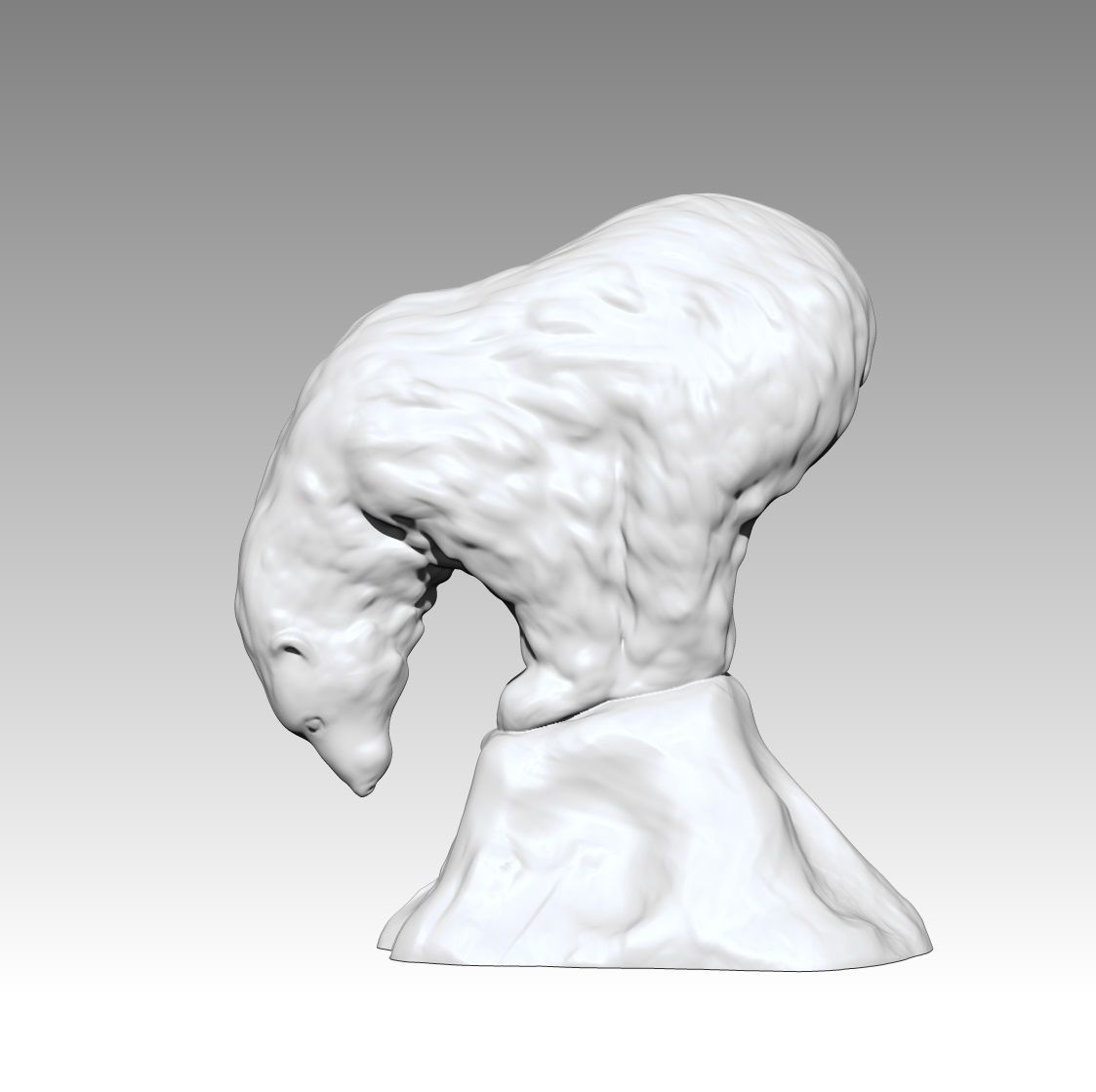 Polar Bear on an ice floe 3D print model_1
