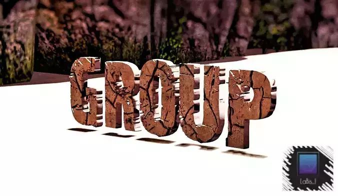 group 3d text low poly 