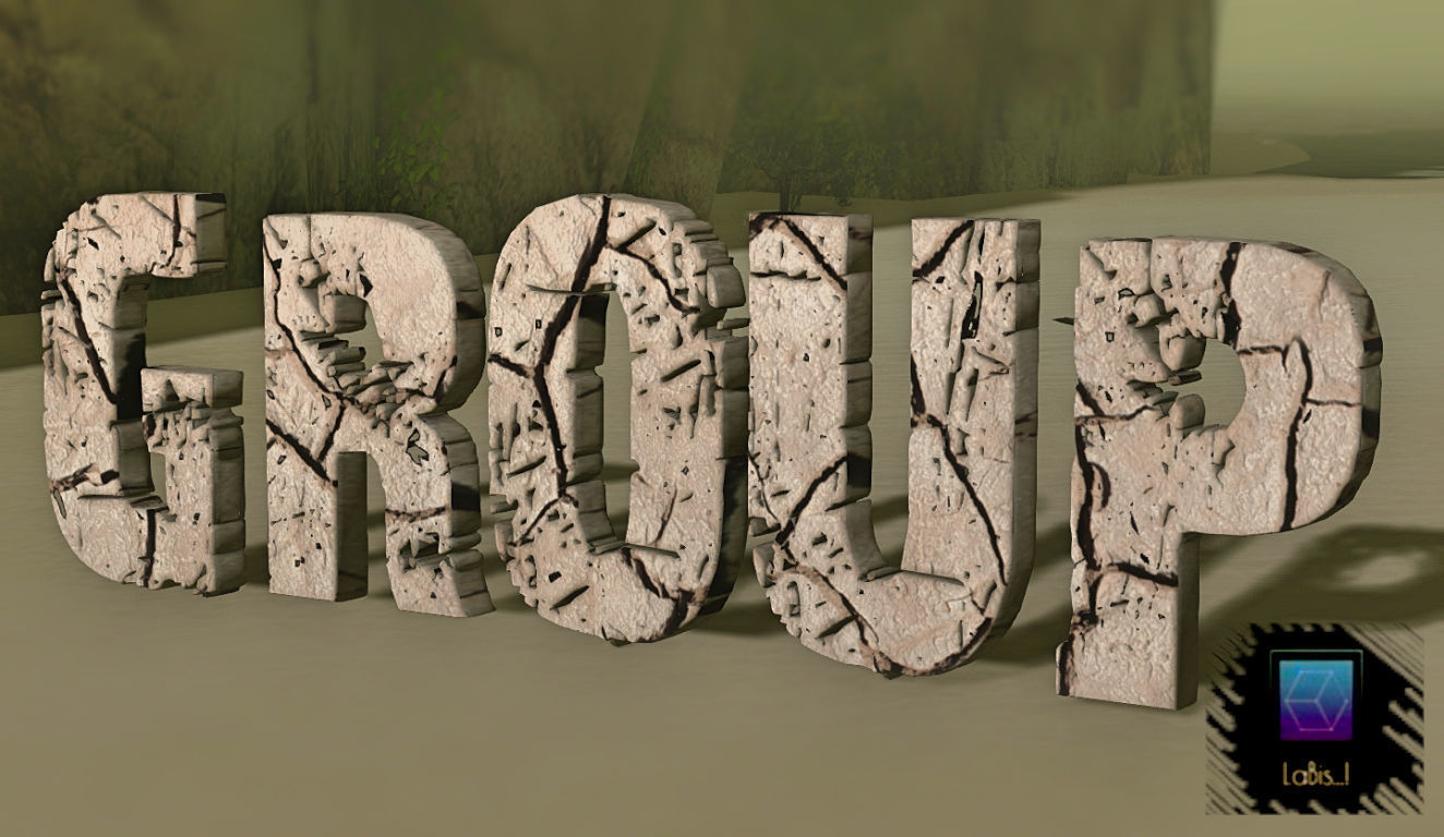 group 3d text low poly  Low-poly 3D model_2