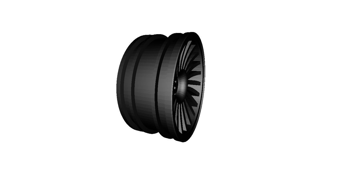 1 to 10th RC Car Wheel Spokewheel No2 width 24mm offset 0mm  3D model_1