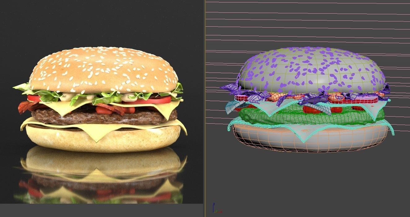 Burger hamburger 3D model_7