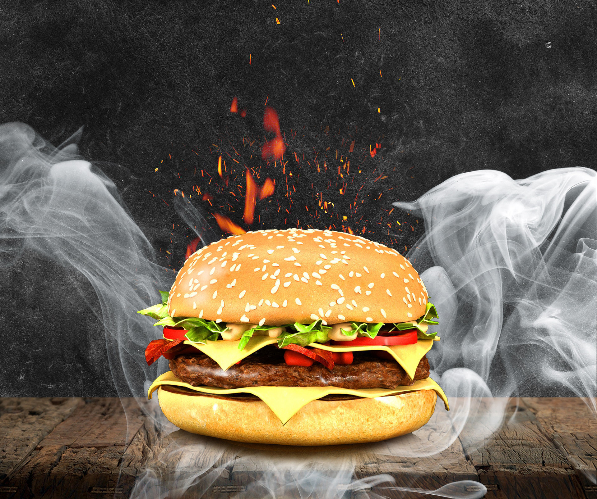 Burger hamburger 3D model_1