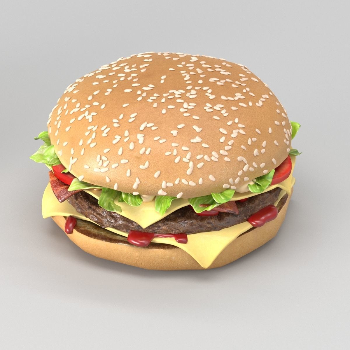Burger hamburger 3D model_5