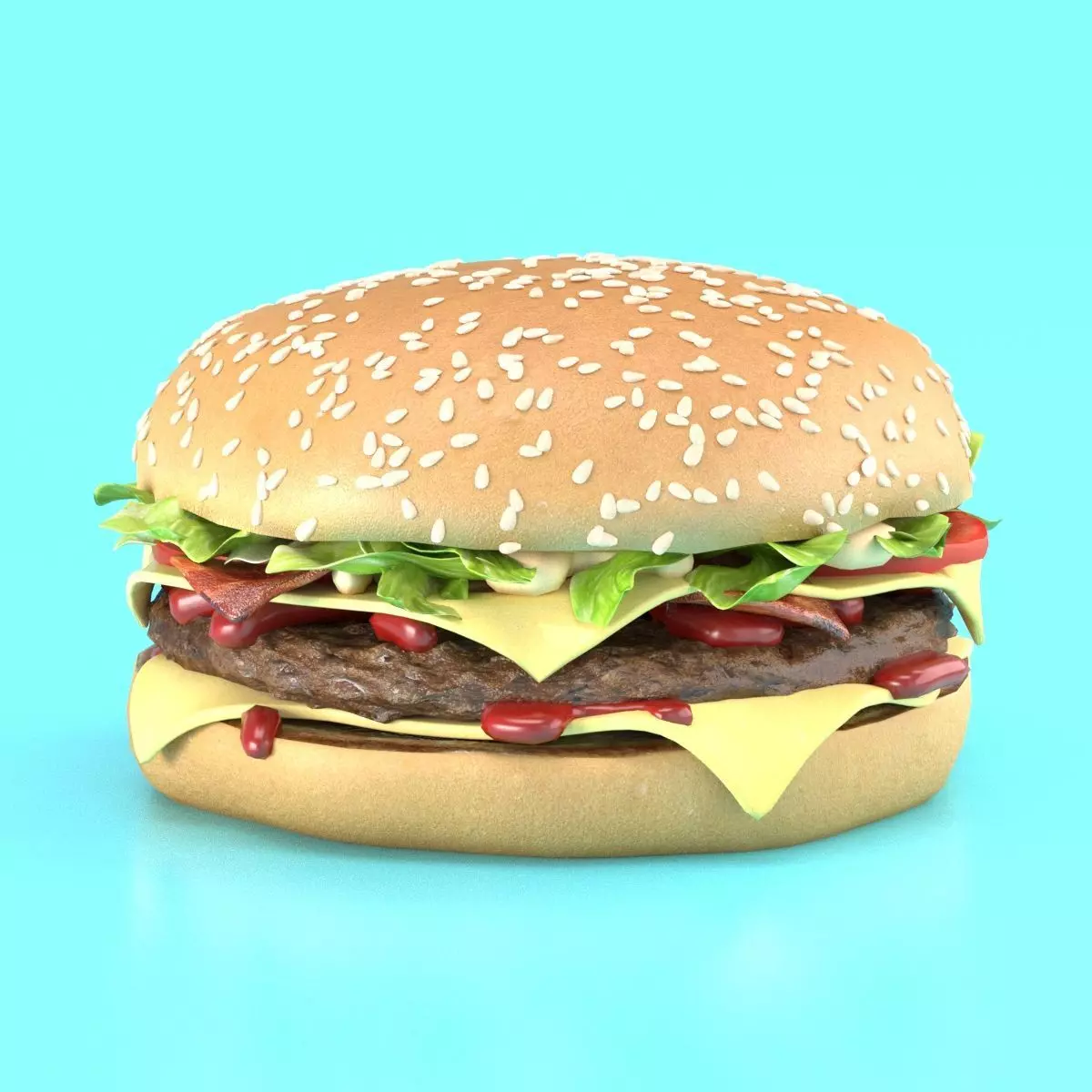 Burger hamburger 3D model_0