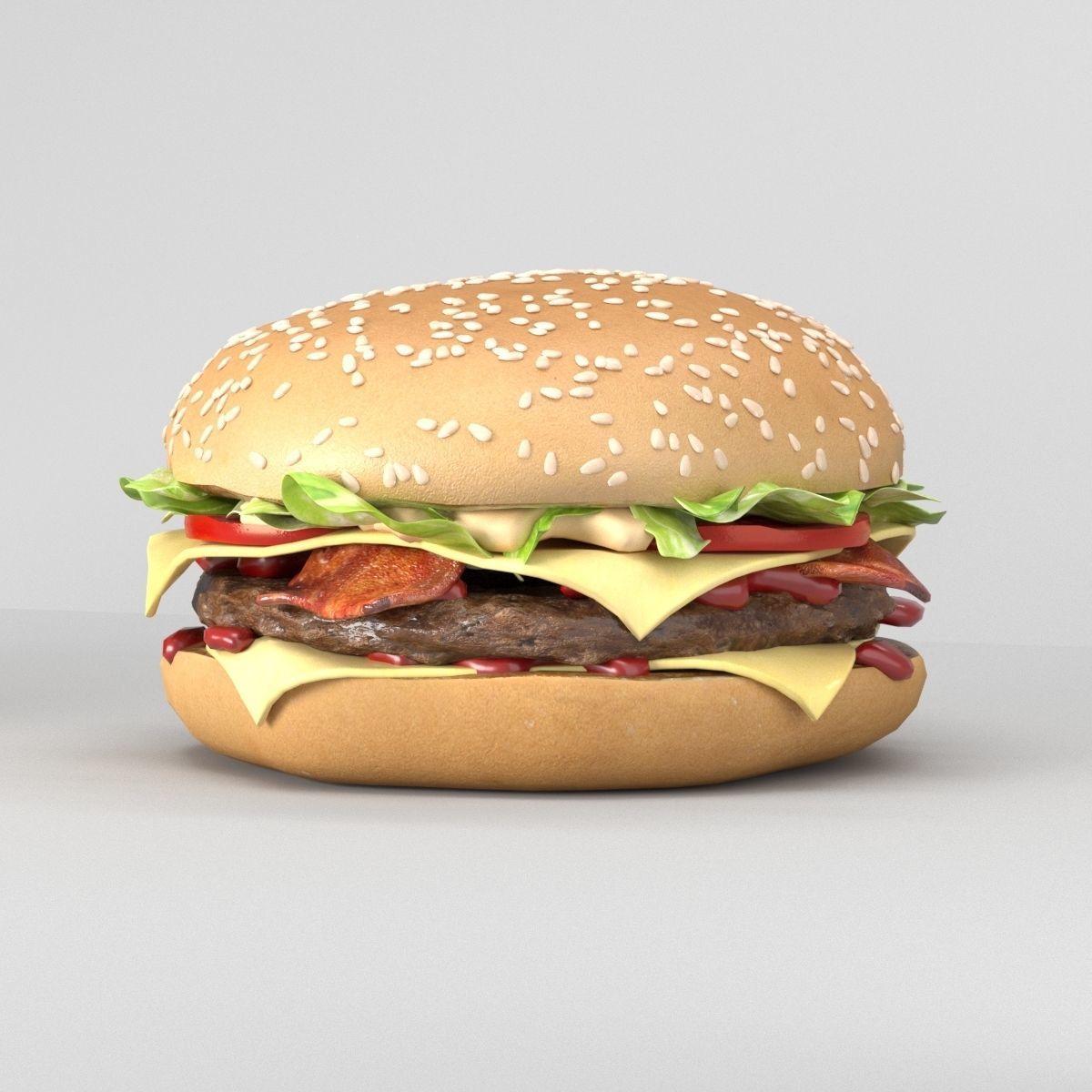 Burger hamburger 3D model_3