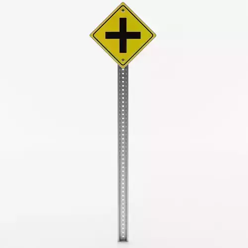 Four-Way Intersection Sign