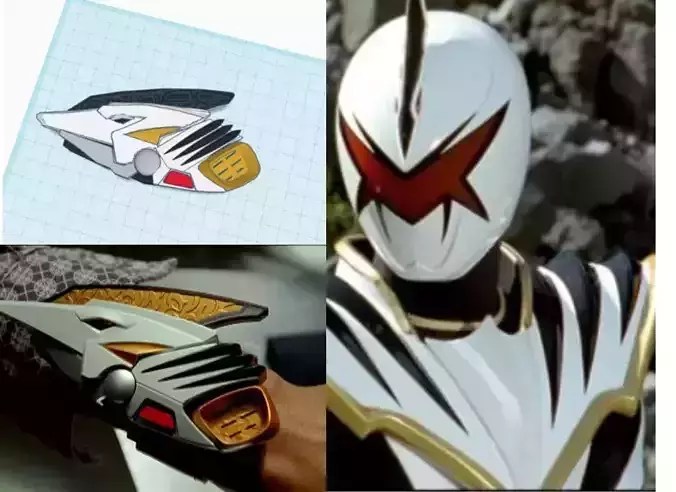 White Dino Thunder AbareKiller Morpher