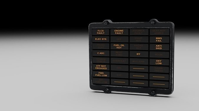 F16 Caution Panel 3D model