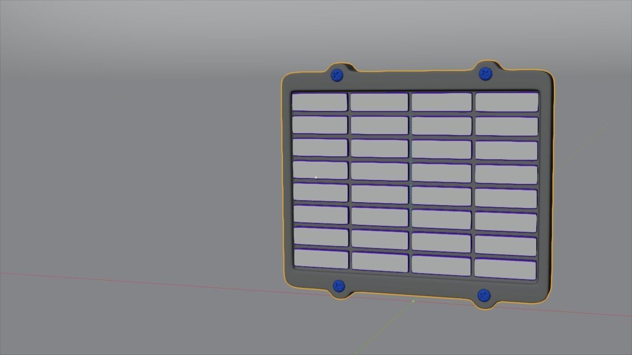 F16 Caution Panel 3D model_4