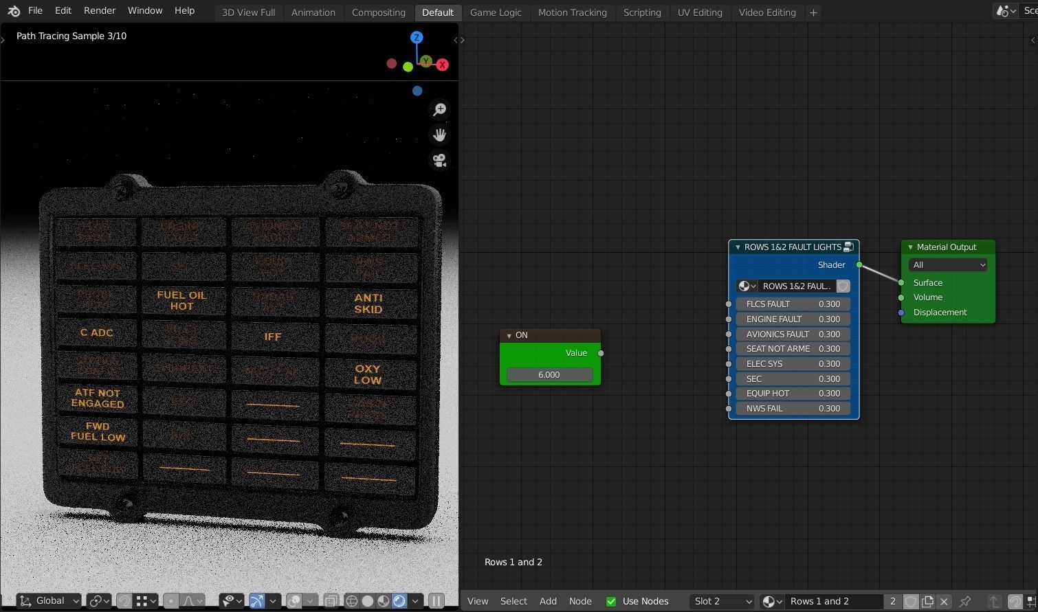 F16 Caution Panel 3D model_6