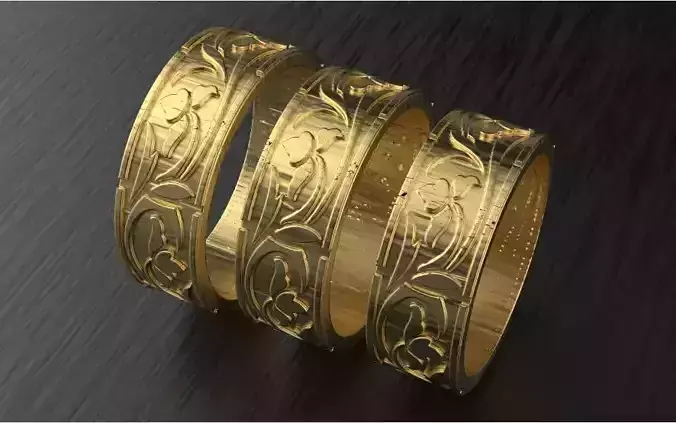 gift golden ring  3D print model 7 8and 9  SIDE 