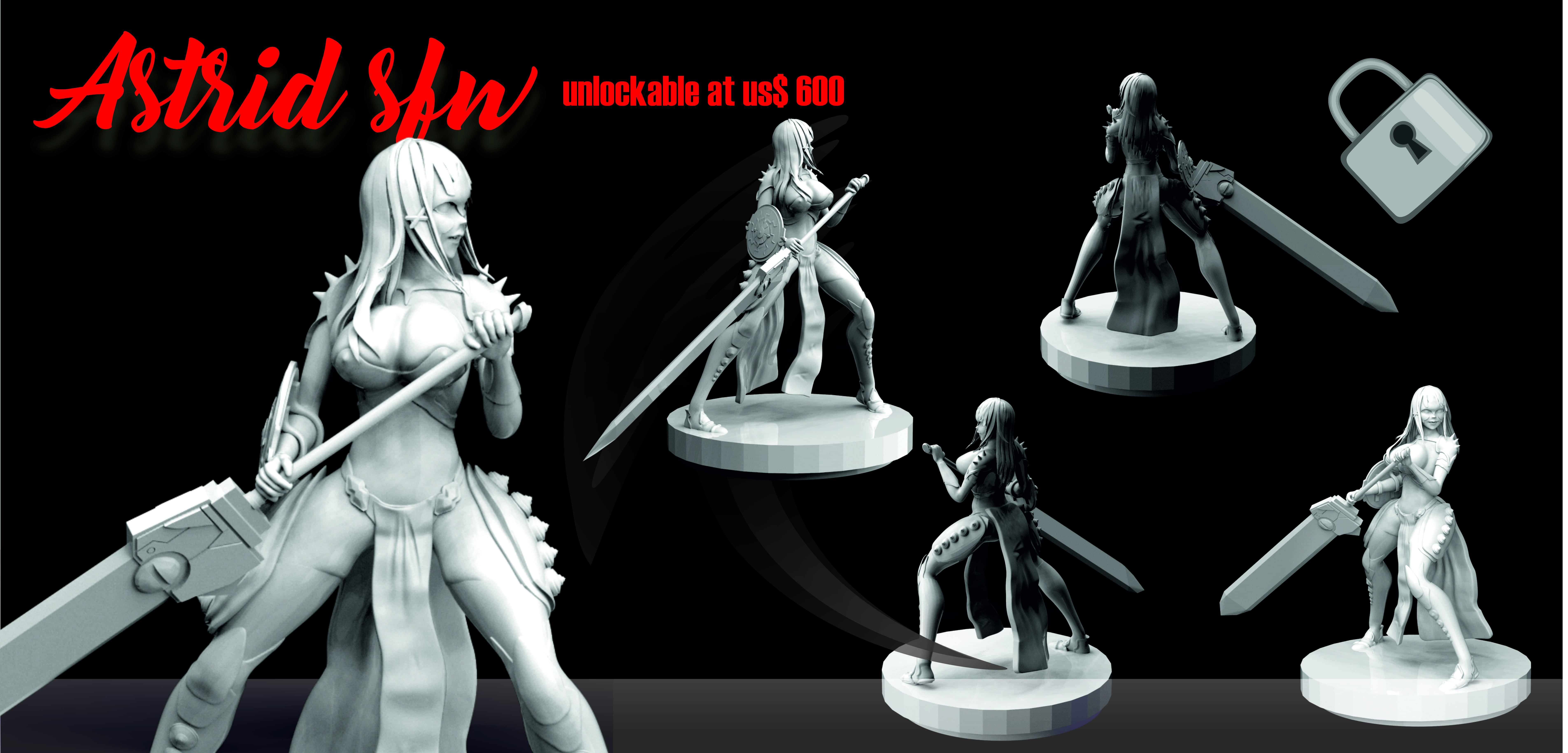 Astrid Warrior norse sfw and nsfw 3D print model_2