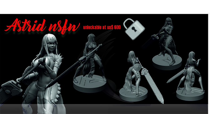 Astrid Warrior norse sfw and nsfw 3D print model
