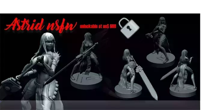 Astrid Warrior norse sfw and nsfw 3D print model