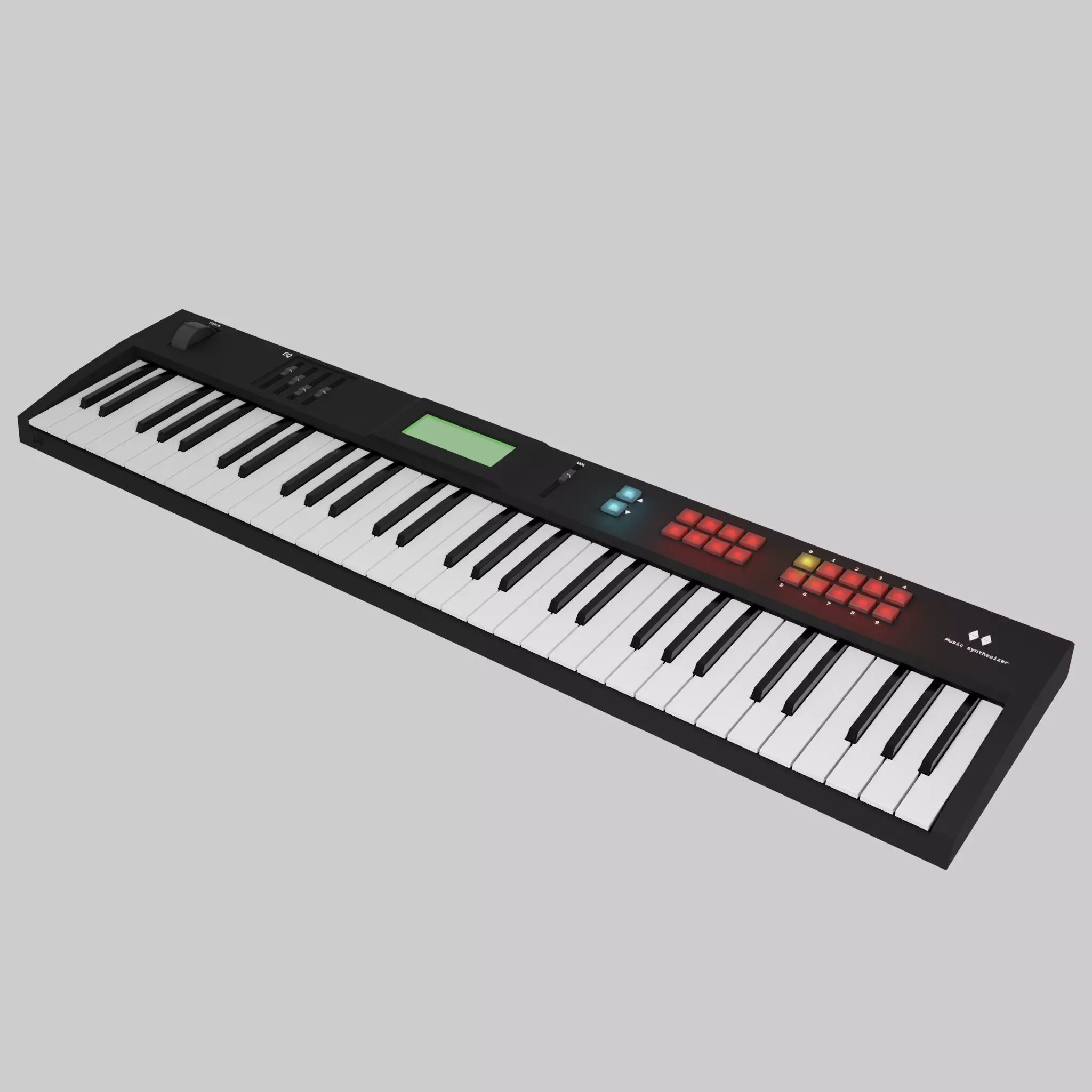 Musical keyboard Low-poly 3D model
