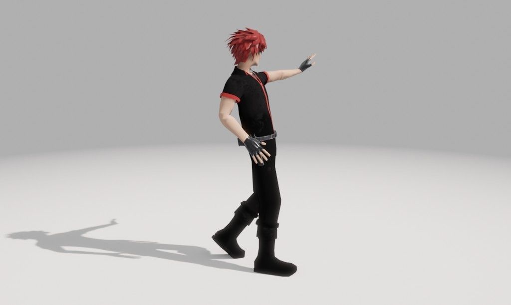 Character Low Poly with guns Low-poly 3D model_18