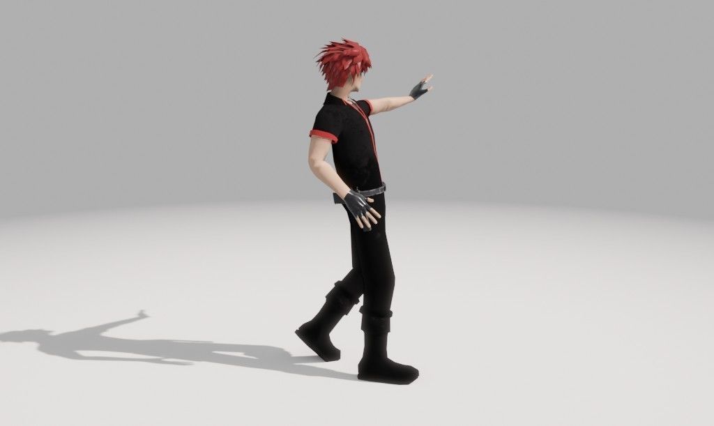 Character Low Poly with guns Low-poly 3D model_16