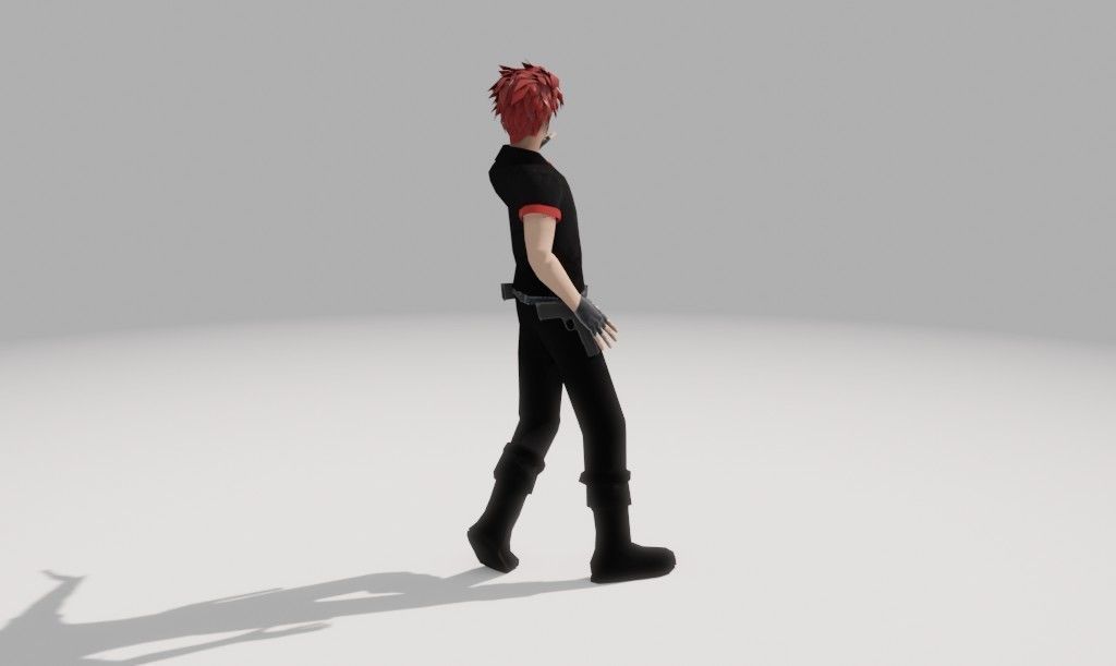 Character Low Poly with guns Low-poly 3D model_5