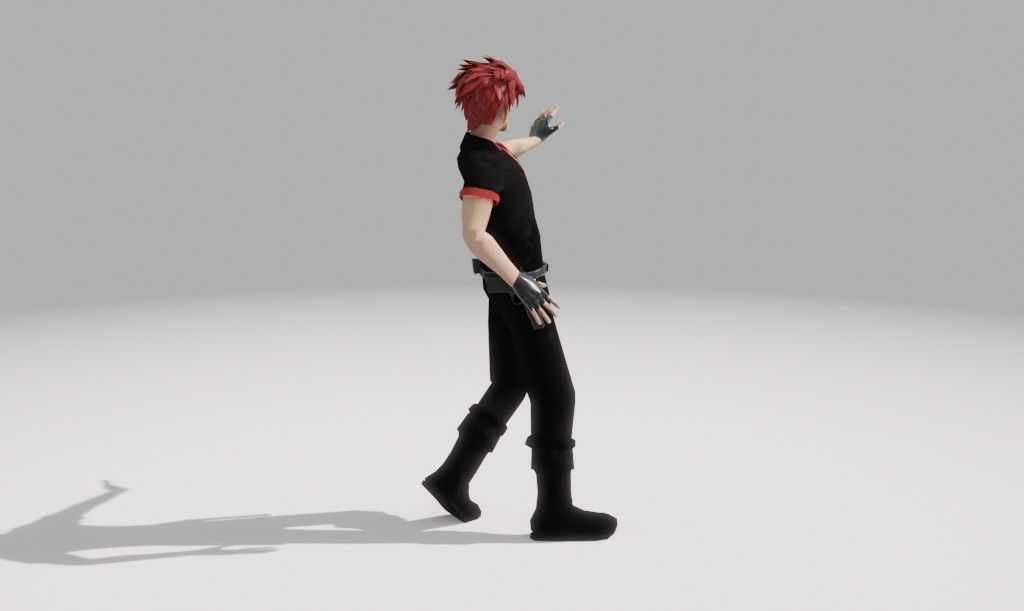 Character Low Poly with guns Low-poly 3D model_7