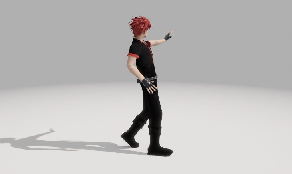 Character Low Poly with guns Low-poly 3D model_14