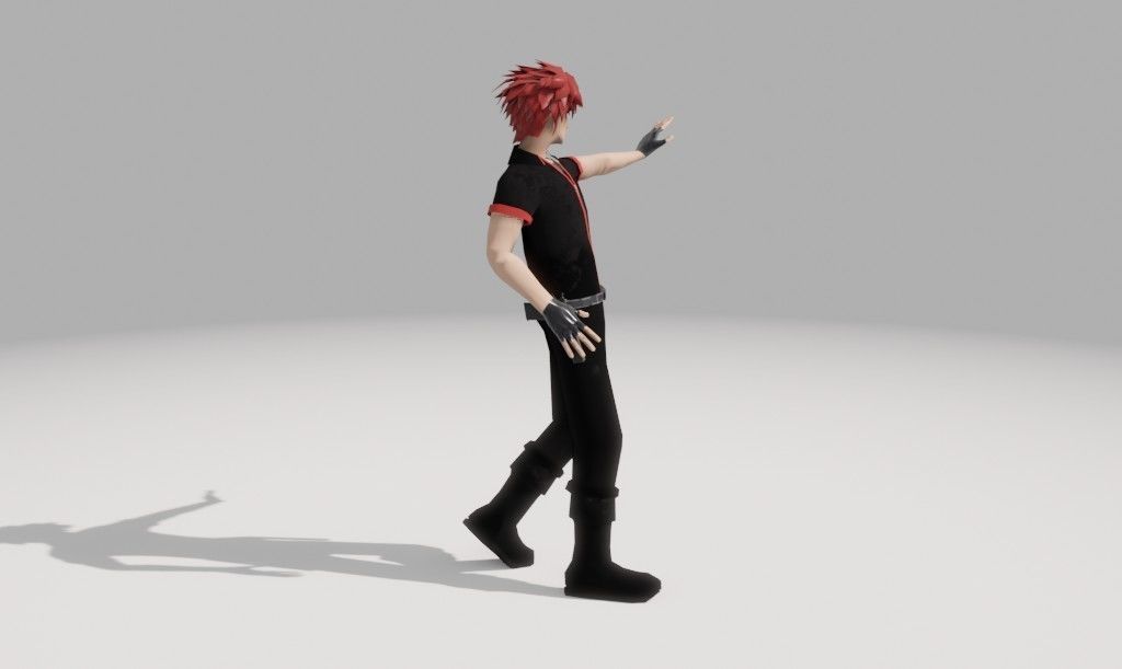 Character Low Poly with guns Low-poly 3D model_15