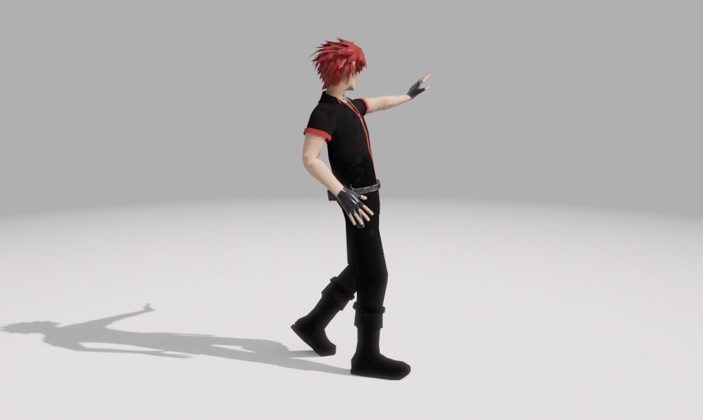 Character Low Poly with guns Low-poly 3D model_17