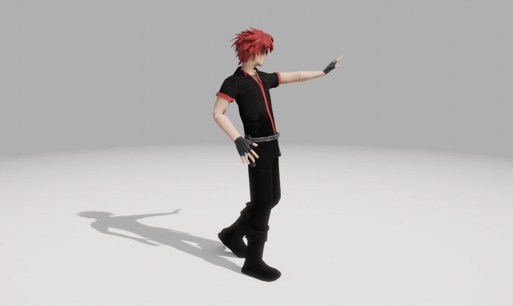 Character Low Poly with guns Low-poly 3D model_28