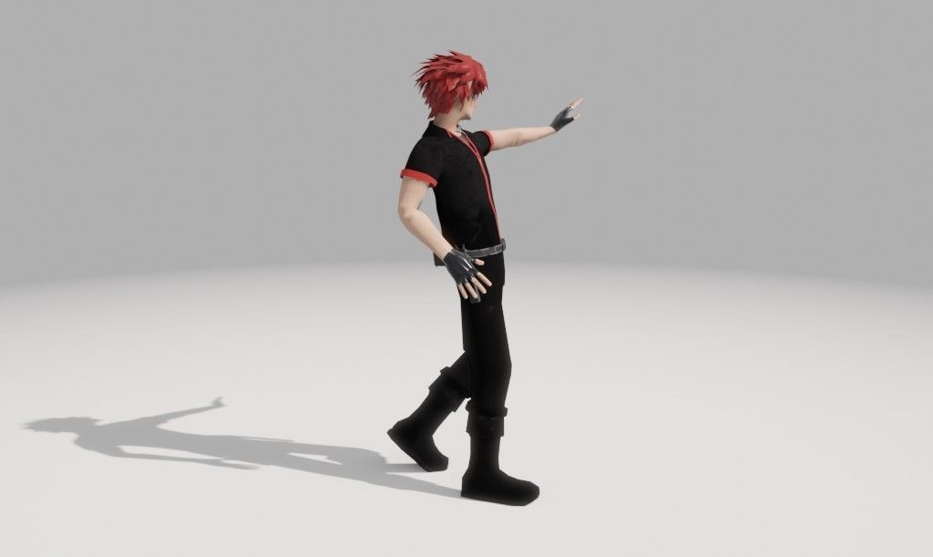 Character Low Poly with guns Low-poly 3D model_3