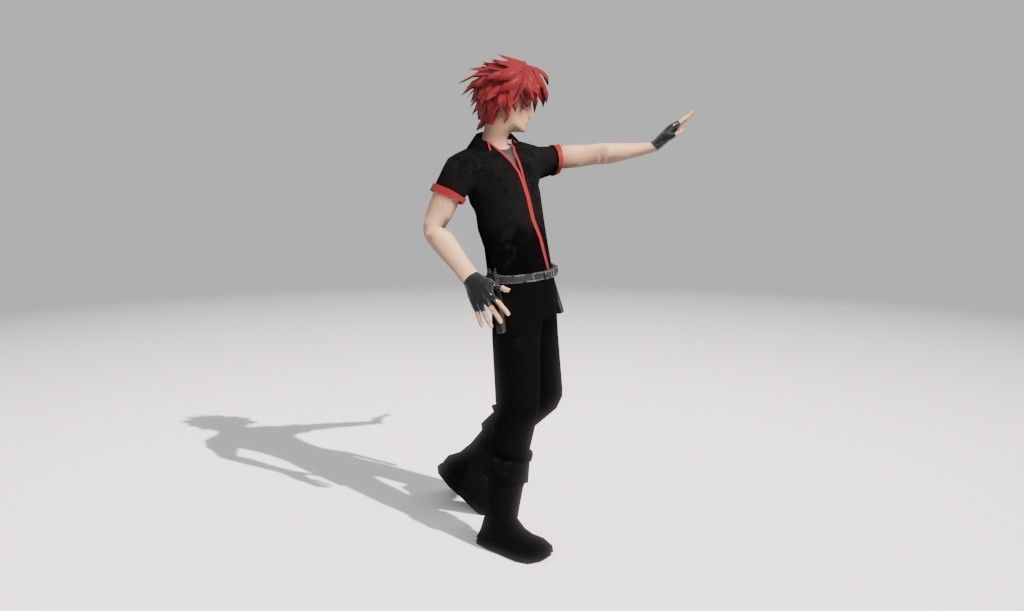 Character Low Poly with guns Low-poly 3D model_30