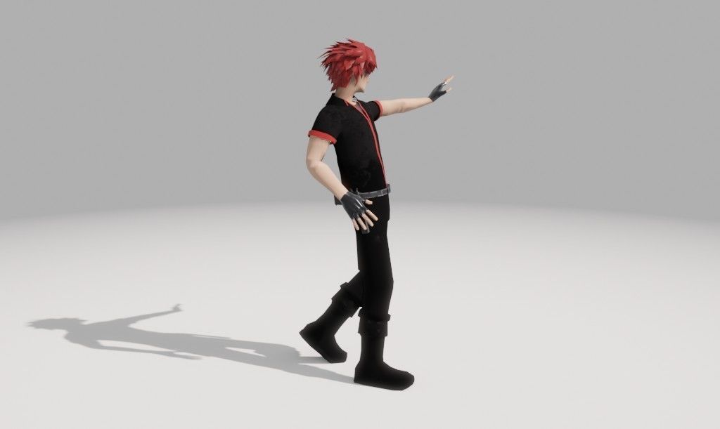 Character Low Poly with guns Low-poly 3D model_20