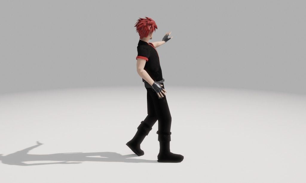 Character Low Poly with guns Low-poly 3D model_9