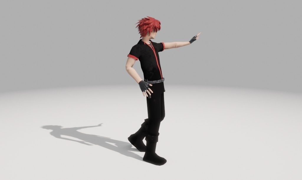 Character Low Poly with guns Low-poly 3D model_27