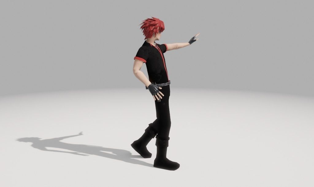 Character Low Poly with guns Low-poly 3D model_21