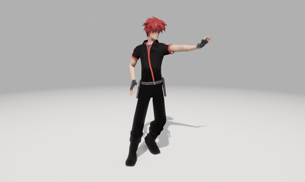 Character Low Poly with guns Low-poly 3D model_35