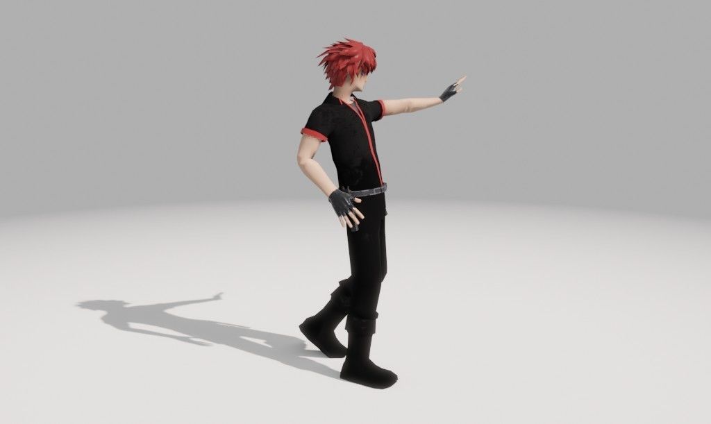 Character Low Poly with guns Low-poly 3D model_25