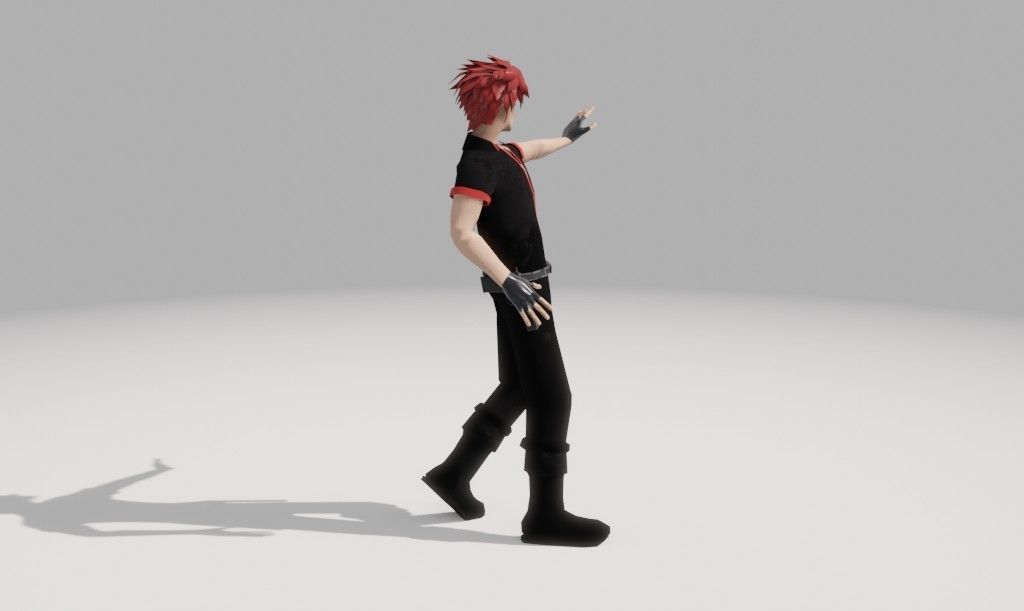 Character Low Poly with guns Low-poly 3D model_12