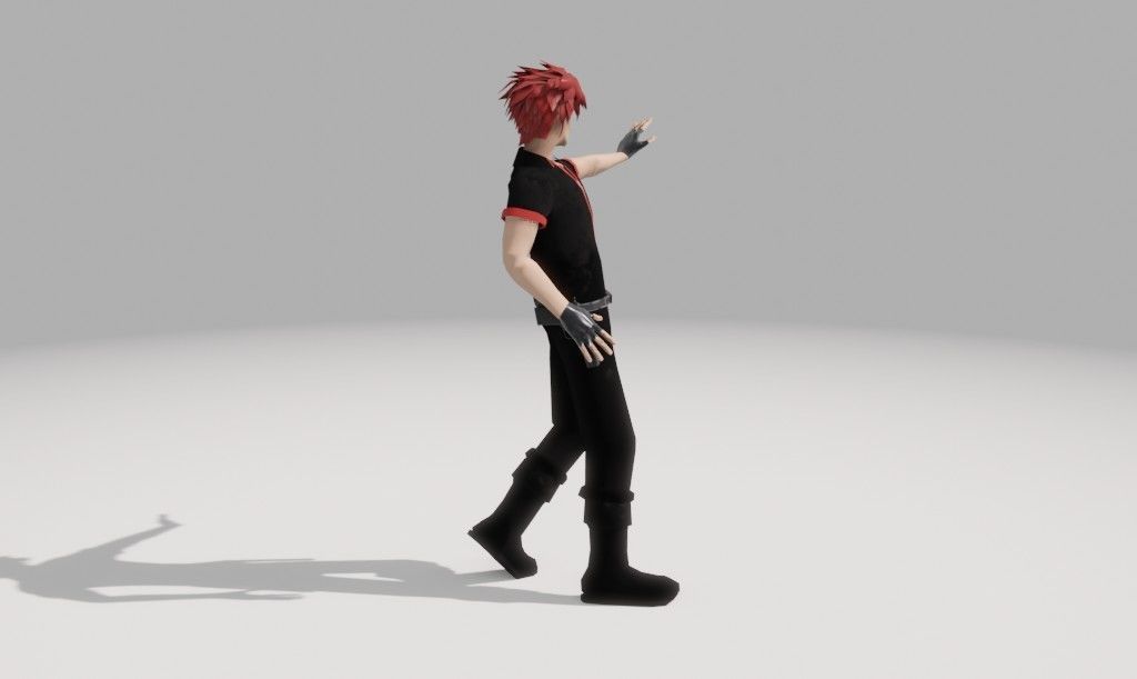 Character Low Poly with guns Low-poly 3D model_11