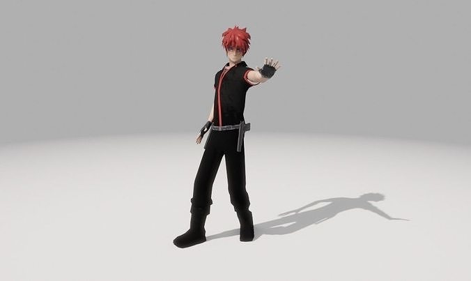 Character Low Poly with guns Low-poly 3D model