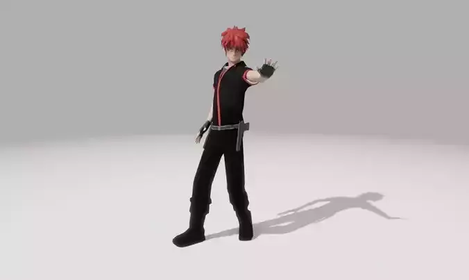 Character Low Poly with guns Low-poly 3D model