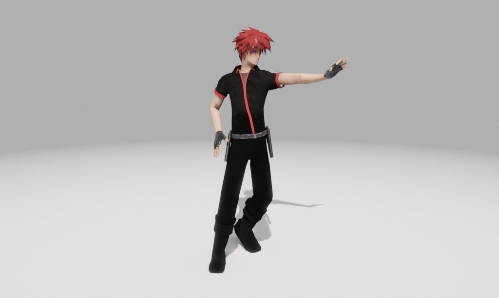 Character Low Poly with guns Low-poly 3D model_33