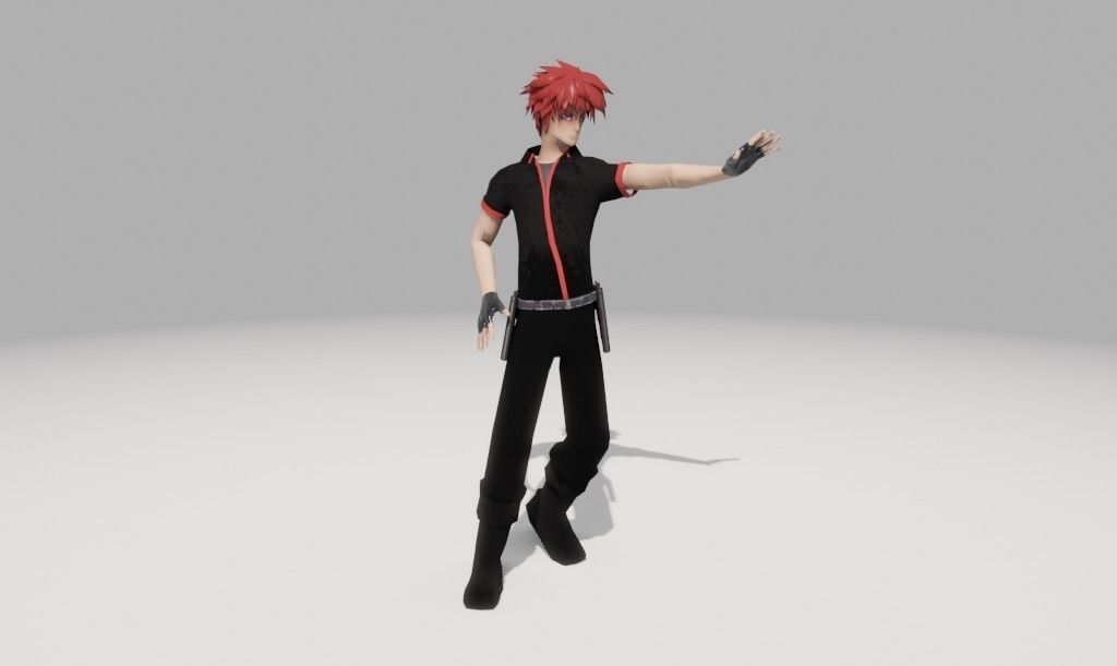 Character Low Poly with guns Low-poly 3D model_34