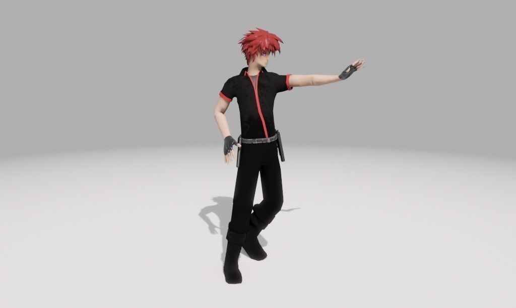 Character Low Poly with guns Low-poly 3D model_32