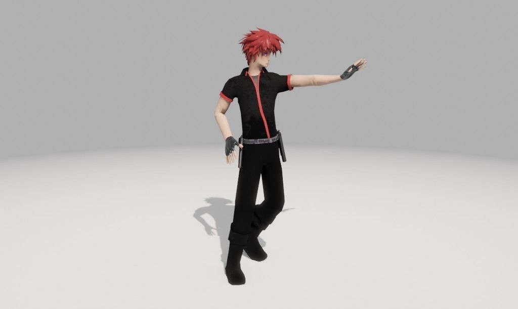 Character Low Poly with guns Low-poly 3D model_31