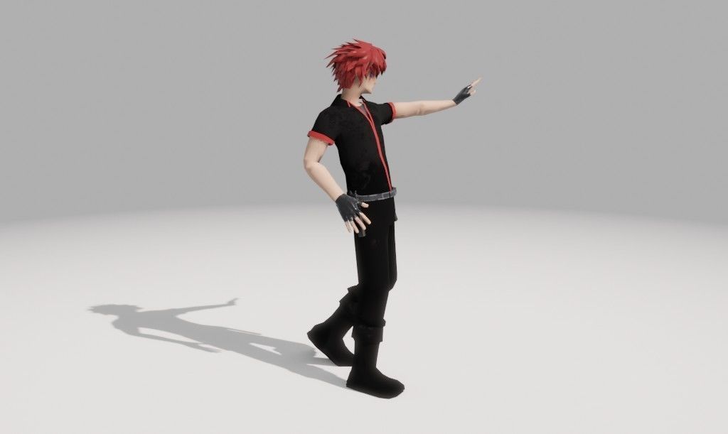 Character Low Poly with guns Low-poly 3D model_26