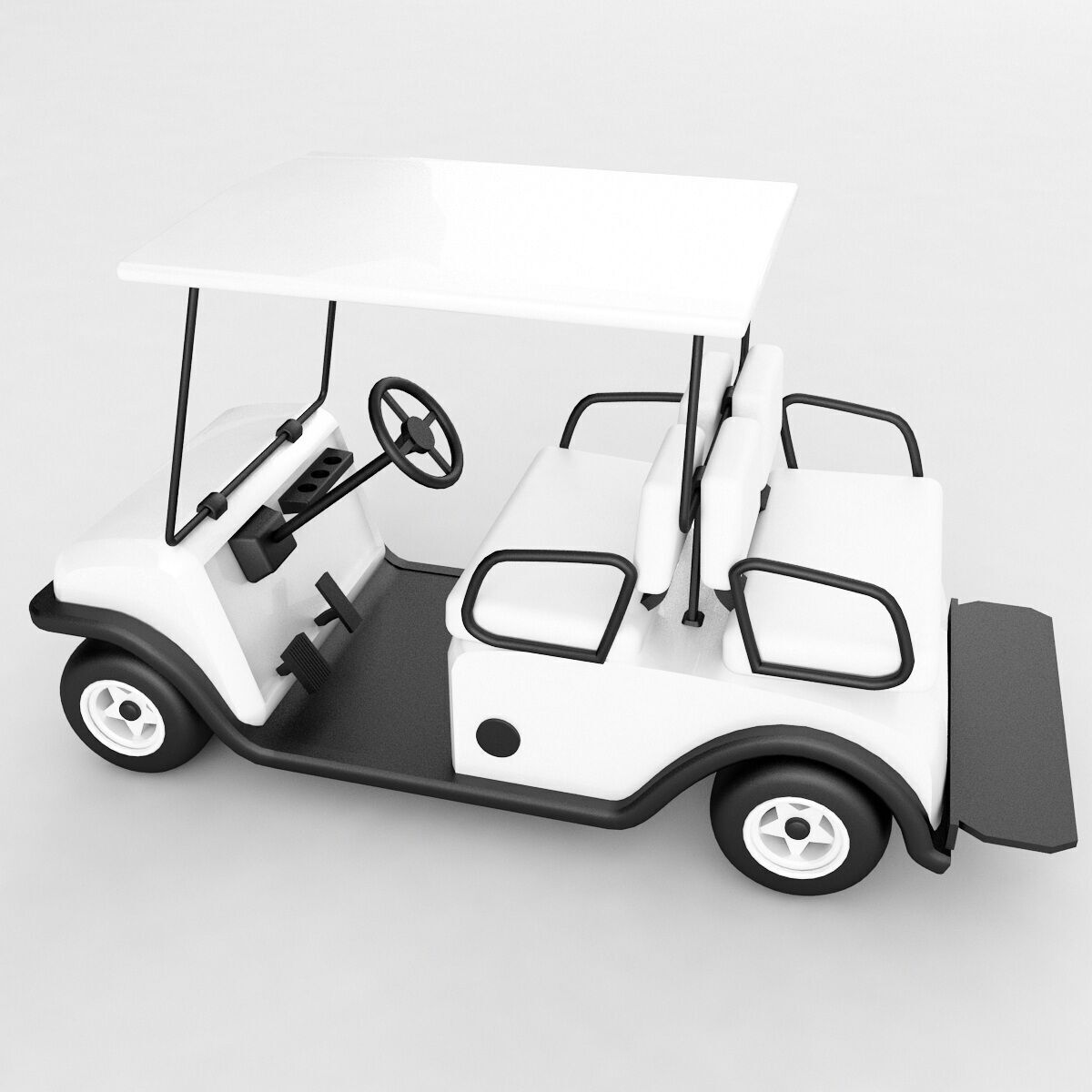Golf Cart Vray 3D model_4