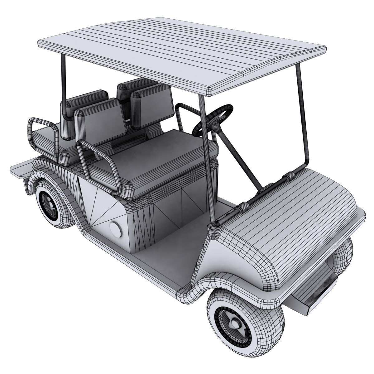 Golf Cart Vray 3D model_6